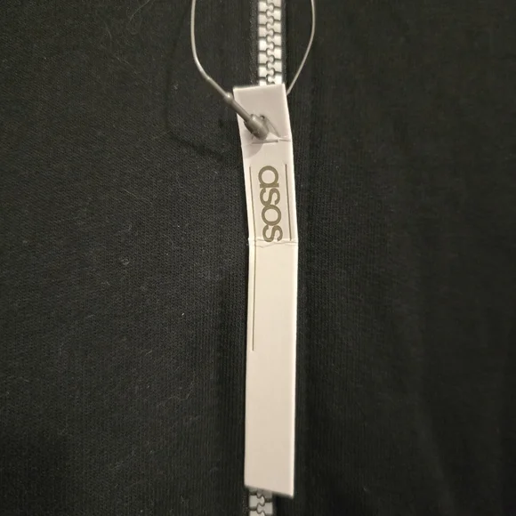 ASOS Black Zipup Sweatshirt Longsleeve Casual Top Streetwear Gorpcore Size 6 - Picture 3 of 14